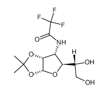 1,2-O-isopropylidene-3-deoxy-3-trifluoroacetamido-α-D-allofuranose结构式
