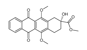 (R)(-)methyl-2-hydroxy-5,12-dimethoxy-6,11-dioxo-1,2,3,4,6,11-hexahydronaphthacene-2 carboxylate Structure