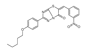 5-[(3-nitrophenyl)methylidene]-2-(4-pentoxyphenyl)-[1,3]thiazolo[3,2-b][1,2,4]triazol-6-one结构式