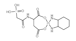 (2-azanidylcyclohexyl)azanide; 2-[(2-phosphonoacetyl)amino]butanedioic acid; platinum(+2) cation结构式