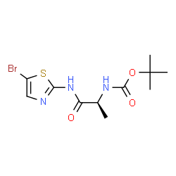 Carbamic acid,[(1S)-2-[(5-bromo-2-thiazolyl)amino]-1-methyl-2-oxoethyl]-,1,1-dimethylethyl ester (9CI) Structure