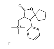 trimethyl-[(2-oxo-4-phenyl-1-oxaspiro[4.4]nonan-3-yl)methyl]azanium,iodide Structure