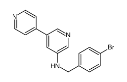 N-[(4-bromophenyl)methyl]-5-pyridin-4-ylpyridin-3-amine Structure