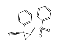 (1R,2R)-1-phenyl-2-((phenylsulfonyl)methyl)cyclopropane-1-carbonitrile结构式