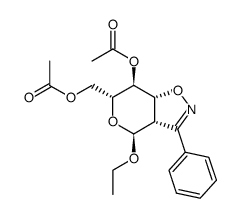 4,6-Di-O-acetyl-ethyl-2,3-didesoxy-4',5'-dihydro-3'-phenyl-α-D-manno-hexopyranosido[2,3-d]isoxazol结构式
