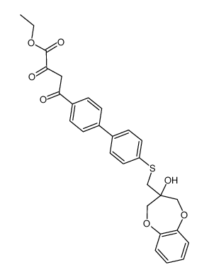ethyl 4-[4'-[[(3,4-dihydro-3-hydroxy-2H-1,5-benzodioxepin-3-yl)methyl]thio][1,1'-biphenyl]-4-yl]-2,4-dioxobutanoate结构式