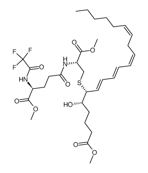 methyl (5S,6R,7E,9E,11Z,14Z)-5-hydroxy-6-(((R)-3-methoxy-2-((S)-5-methoxy-5-oxo-4-(2,2,2-trifluoroacetamido)pentanamido)-3-oxopropyl)thio)icosa-7,9,11,14-tetraenoate Structure