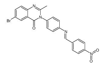 6-Bromo-2-methyl-3-(4-{[1-(4-nitro-phenyl)-meth-(E)-ylidene]-amino}-phenyl)-3H-quinazolin-4-one结构式