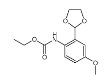 N-(2-(1,3-dioxolan-2-yl)-4-methoxyphenyl)ethoxycarboxamide结构式