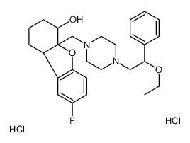 4a-[[4-(2-ethoxy-2-phenyl-ethyl)piperazin-1-yl]methyl]-8-fluoro-2,3,4, 9b-tetrahydro-1H-dibenzofuran-4-ol dihydrochloride structure