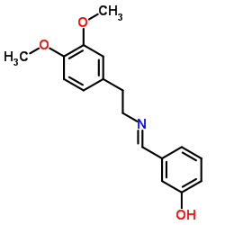 3-[(E)-{[2-(3,4-Dimethoxyphenyl)ethyl]imino}methyl]phenol Structure