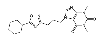 7-[3-(5-cyclohexyl-1,2,4-oxadiazol-3-yl)-propan-1-yl]-theophylline结构式