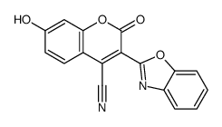 3-(2-BENZOXAZOLYL)-4-CYANO-7-HYDROXYCOUMARIN structure