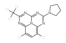 7,9-dichloro-2-trichloromethyl-5-(1-pyrrolidino)-1,3,4,6,9b-pentaazaphenalene结构式