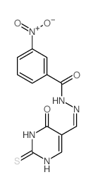 Benzoic acid, 3-nitro-,2-[(1,2,3,4-tetrahydro-4-oxo-2-thioxo-5-pyrimidinyl)methylene]hydrazide structure