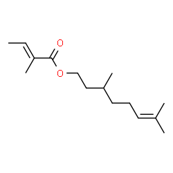 [S-(E)]-3,7-dimethyl-6-octenyl 2-methyl-2-butenoate structure