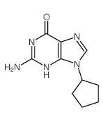 6H-Purin-6-one,2-amino-9-cyclopentyl-1,9-dihydro- Structure