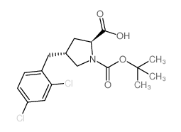 trans-N-Boc-4-(2,4-dichlorobenzyl)-L-proline Structure