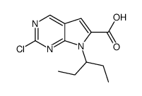 2-chloro-7-pentan-3-ylpyrrolo[2,3-d]pyrimidine-6-carboxylic acid Structure