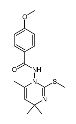 4-Methoxy-N-(4,4,6-trimethyl-2-methylsulfanyl-4H-pyrimidin-1-yl)-benzamide结构式