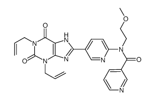 1,3-diallyl-8-[6-(N-nicotinoyl-N-(2-methoxyethyl)amino)-3-pyridyl]xanthine Structure