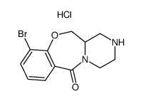 10-bromo-1,2,3,4,12,12a-hexahydro-6H-pyrazino[2,1-c][1,4]benzoxazepin-6-one hydrochloride structure