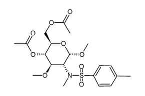 N-Methyl-N-tosyl-3-methyl-4,6-diacetyl-methyl-α-D-glucosaminid Structure