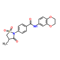 N-(2,3-Dihydro-1,4-benzodioxin-6-yl)-4-(4-Methyl-1,1-dioxido-3-oxo-2-isothiazolidinyl)benzamide structure