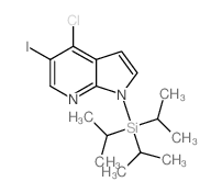 4-氯-5-碘-1-三异丙基甲硅烷基-1H-吡咯并[2,3-b]吡啶结构式