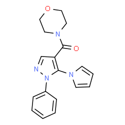 morpholin-4-yl[1-phenyl-5-(1H-pyrrol-1-yl)-1H-pyrazol-4-yl]methanone结构式