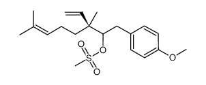 (3S)-3-ethenyl-1-(4-methoxyphenyl)-3,7-dimethyloct-6-en-2-yl methanesulfonate结构式