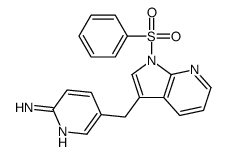 5-((1-苯磺酰基-1H-吡咯并[2,3-b]吡啶-3-基)甲基)-吡啶-2-胺结构式