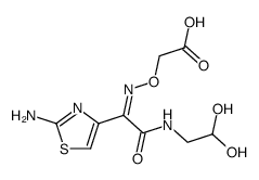 [1-(2-Amino-thiazol-4-yl)-1-(2,2-dihydroxy-ethylcarbamoyl)-meth-(E)-ylideneaminooxy]-acetic acid Structure