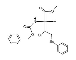 (2R)-methyl 2-(((benzyloxy)carbonyl)amino)-3-chloro-4-(phenylselanyl)butanoate结构式