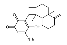 3-[[(1S,8aβ)-Decahydro-1,2α,4aα-trimethyl-5-methylenenaphthalen]-1β-ylmethyl]-2-hydroxy-5-amino-2,5-cyclohexadiene-1,4-dione结构式