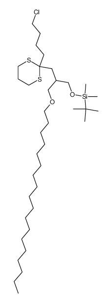 tert-Butyl-{3-[2-(4-chloro-butyl)-[1,3]dithian-2-yl]-2-octadecyloxymethyl-propoxy}-dimethyl-silane结构式