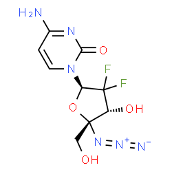 4'-C-叠氮基-2'-脱氧-2',2'-二氟胞苷结构式