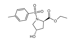 (4R)-4-hydroxy-1-(4-tolylsulfonyl)-D-proline ethyl ester Structure