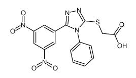 2-[[5-(3,5-dinitrophenyl)-4-phenyl-1,2,4-triazol-3-yl]sulfanyl]acetic acid Structure