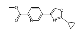 methyl 5-(2-cyclopropyl-1,3-oxazol-4-yl)pyridine-2-carboxylate结构式
