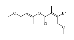 (E)-3-methoxy-1-methyl-1-propenyl (E)-3-bromo-4-methoxy-2-methyl-2-butenoate结构式