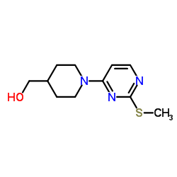 {1-[2-(Methylsulfanyl)-4-pyrimidinyl]-4-piperidinyl}methanol结构式