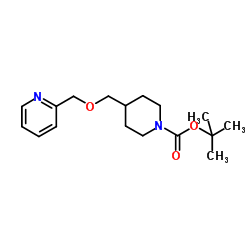 2-Methyl-2-propanyl 4-[(2-pyridinylmethoxy)methyl]-1-piperidinecarboxylate结构式