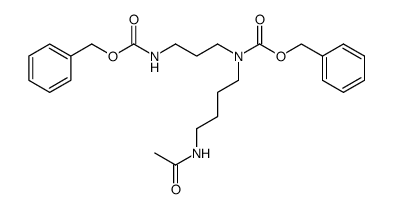 benzyl (4-acetamidobutyl)(3-(((benzyloxy)carbonyl)amino)propyl)carbamate结构式