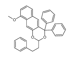 9-methoxy-2-phenethyl-4,4-diphenyl-4H-naphtho[2,3-d][1,3]dioxine结构式