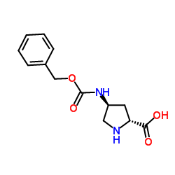 (2R,4S)-4-(((Benzyloxy)carbonyl)amino)pyrrolidine-2-carboxylic acid structure