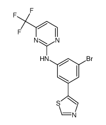 N-[3-bromo-5-(1,3-thiazol-5-yl)phenyl]-4-(trifluoromethyl)pyrimidin-2-amine结构式