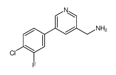 [5-(4-chloro-3-fluorophenyl)pyridin-3-yl]methanamine结构式