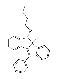 N-(1-butoxy-2-methyl-2-phenylindolin-3-ylidene)aniline结构式