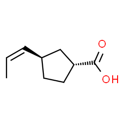 Cyclopentanecarboxylic acid, 3-(1-propenyl)-, [1alpha,3beta(Z)]- (9CI)结构式